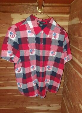 Just Class Red White Blue Plaid Short-Sleeve Button-Down Shirt